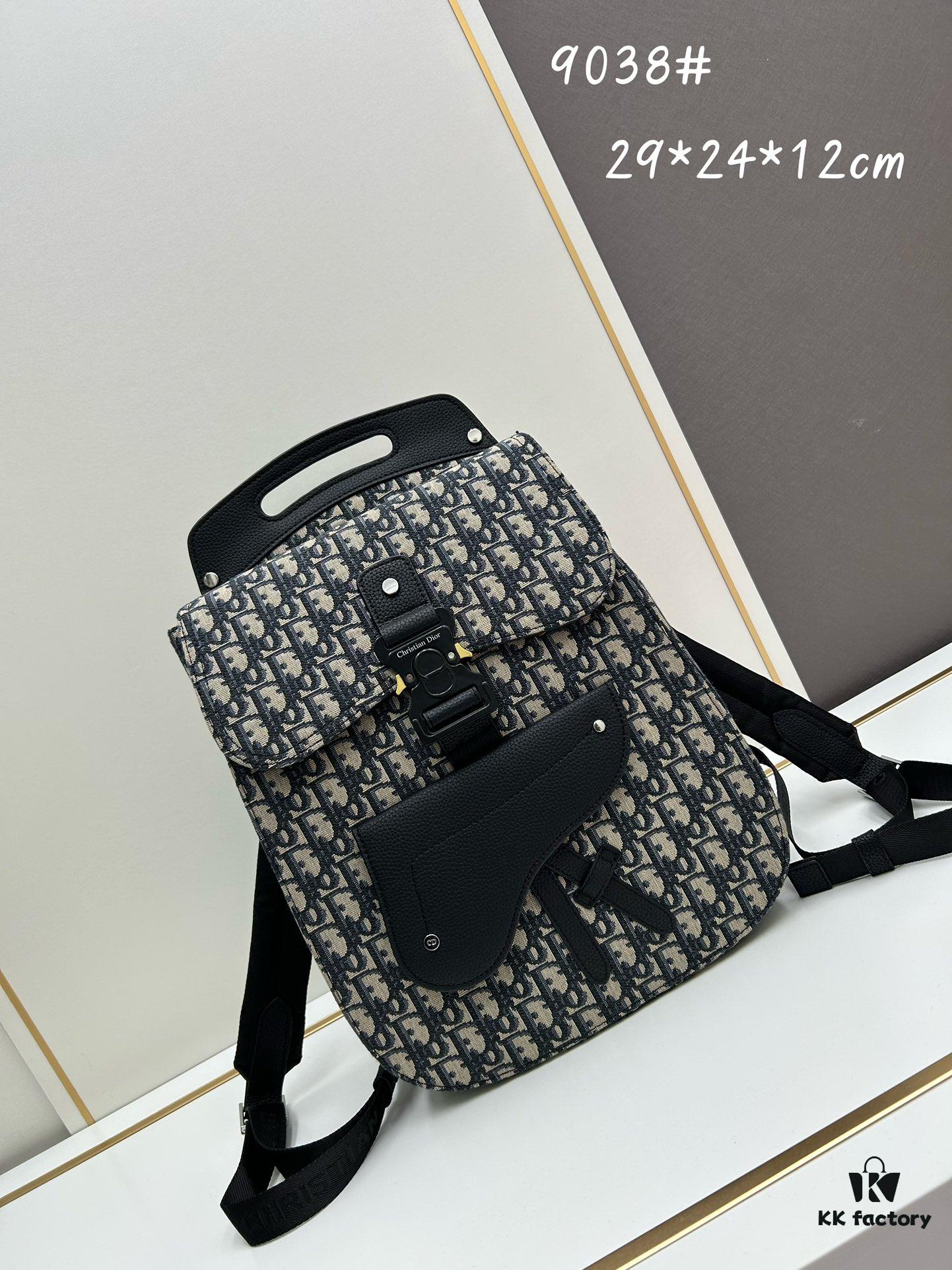 69309a056e68136f4d9aab6e Gallop Backpack in Black Grained Calfskin, Size 29x24x12, Model No. 9038