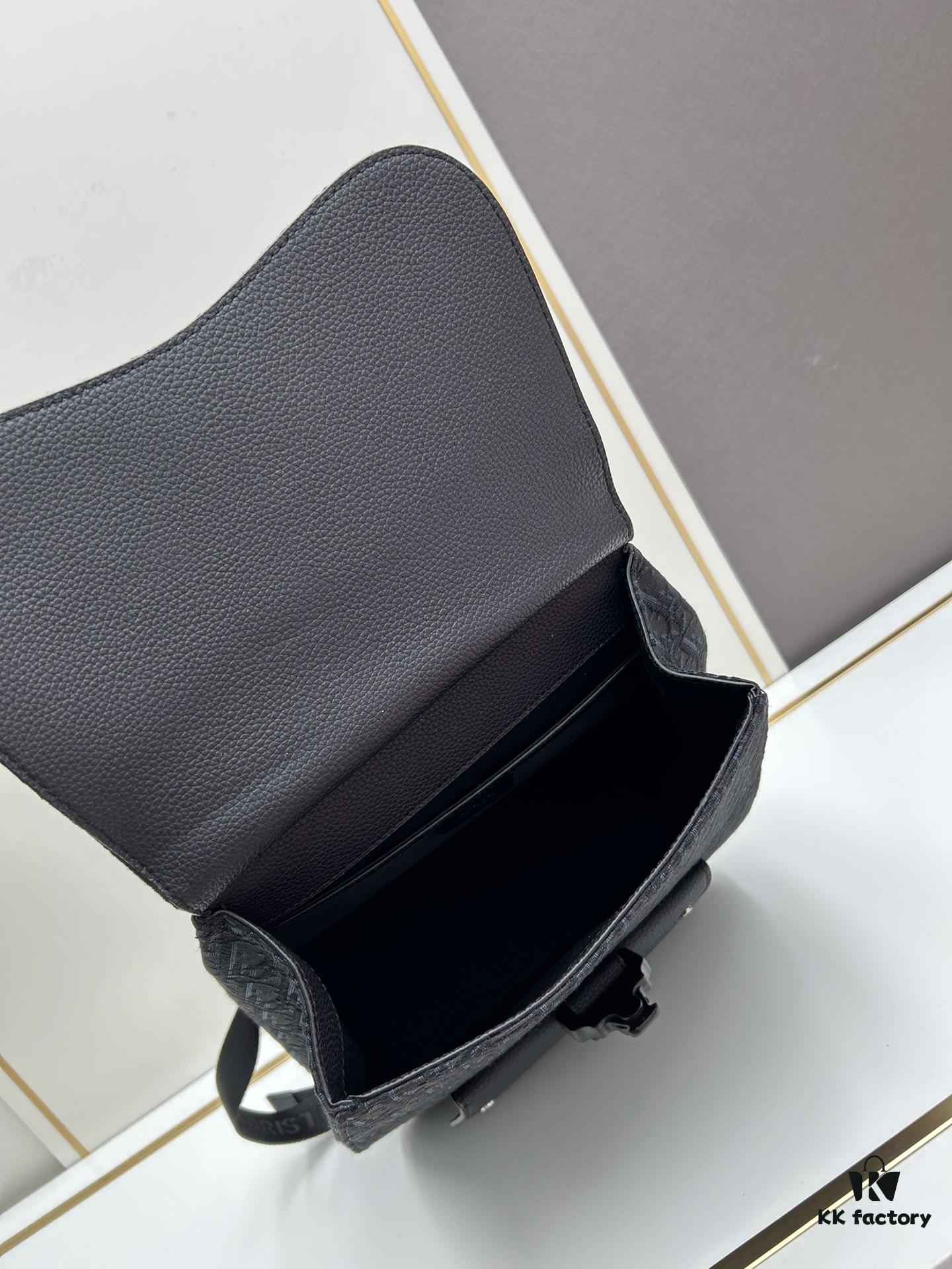 Gallop Backpack in Black Grained Calfskin, Size 29x24x12, Model No. 9038