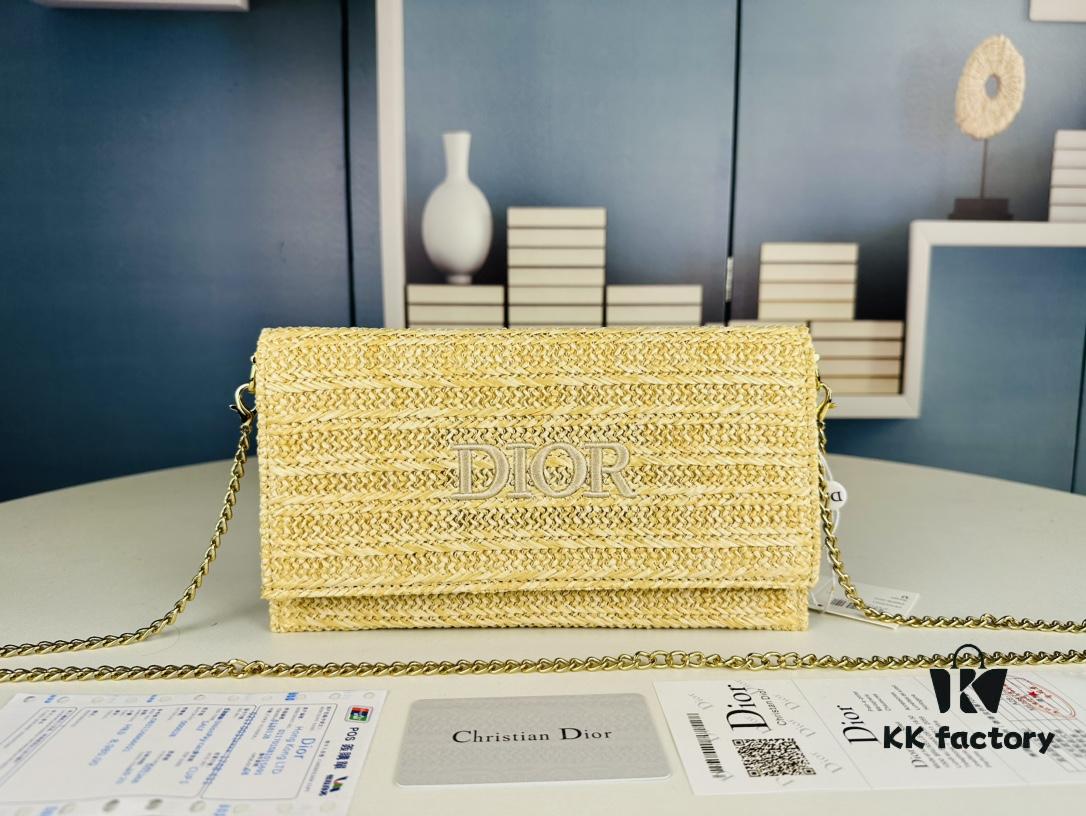 Hot Selling DIOR Straw Bag with Box + DIOR Phone Chain = DIY Evening Clutch