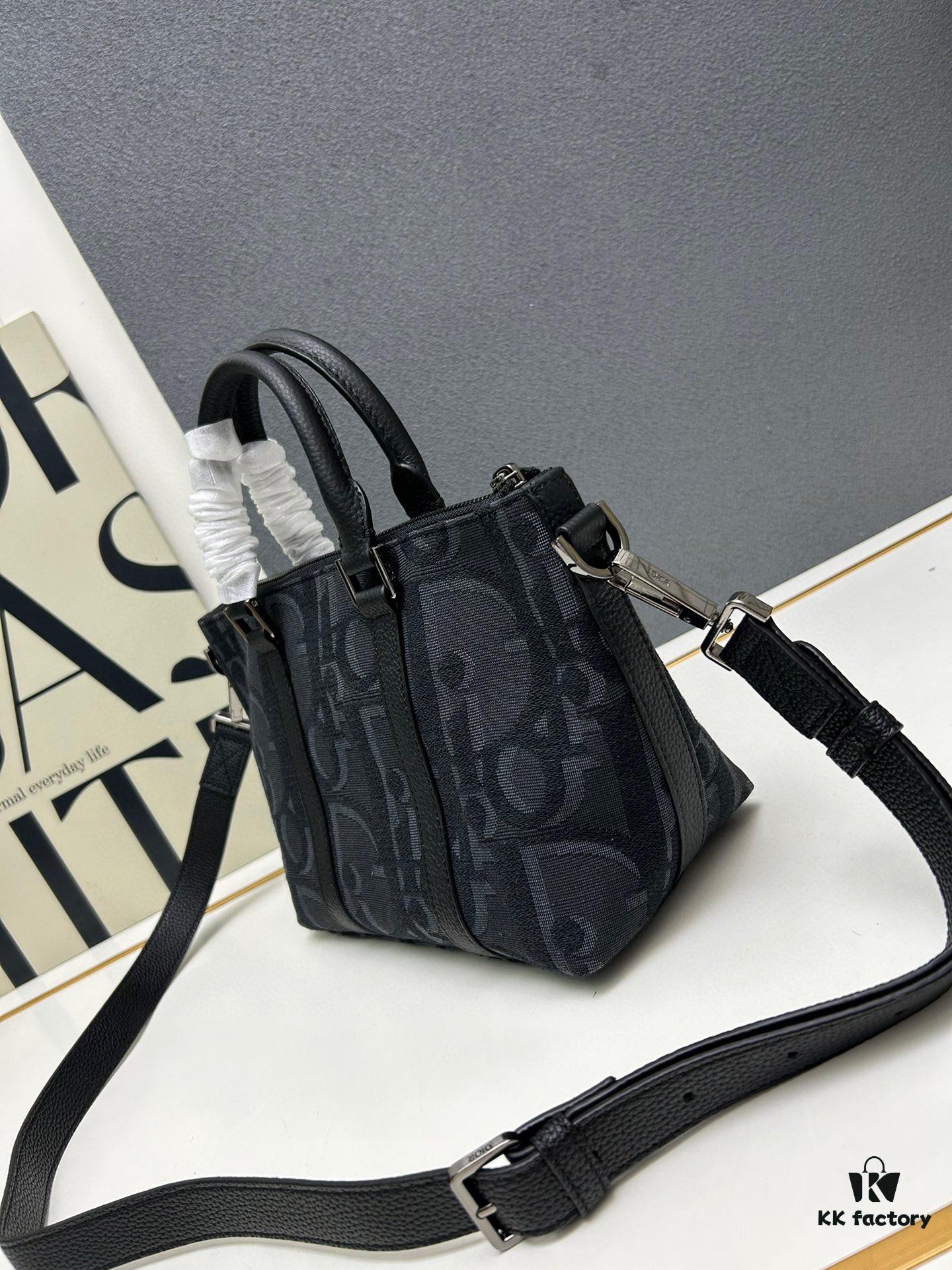 Weekender 25 Handbag in Black Oversized Oblique Print