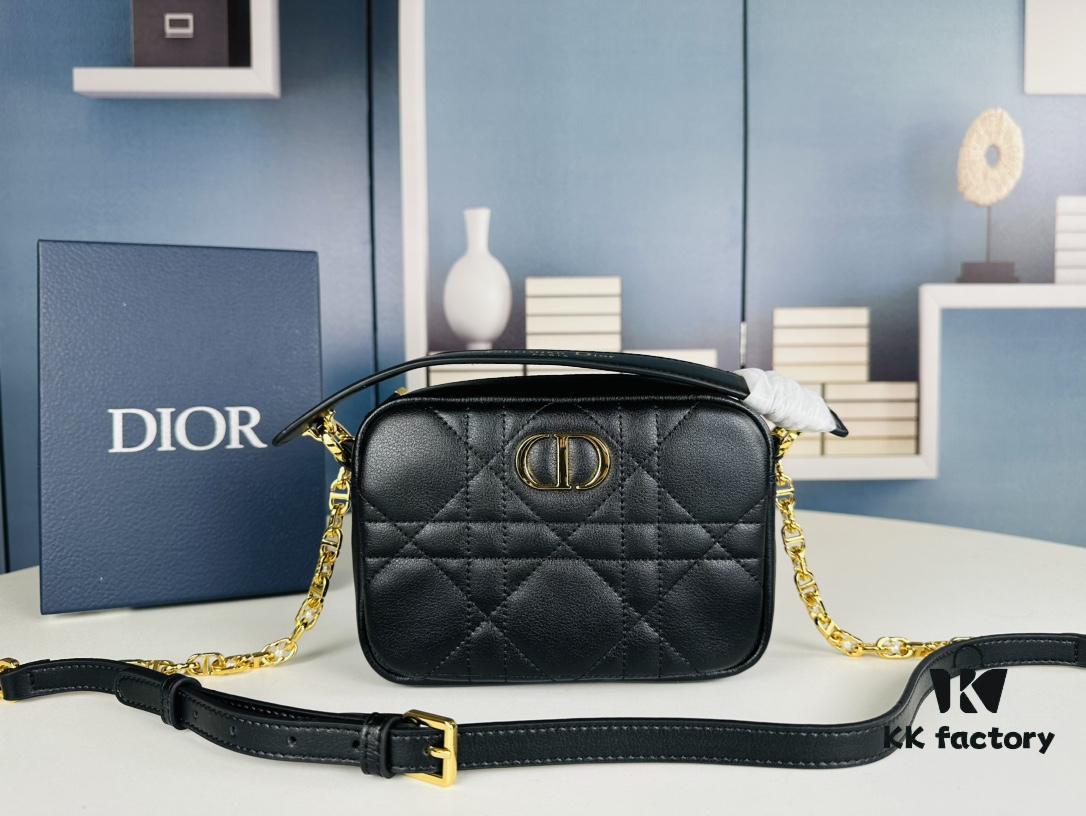 69309a886e68136f4d9aac6e Dior Caro Top Handle Camera Bag in Black Calfskin, Small Size, from Spring-Summer 2024 Ready-to-Wear Collection