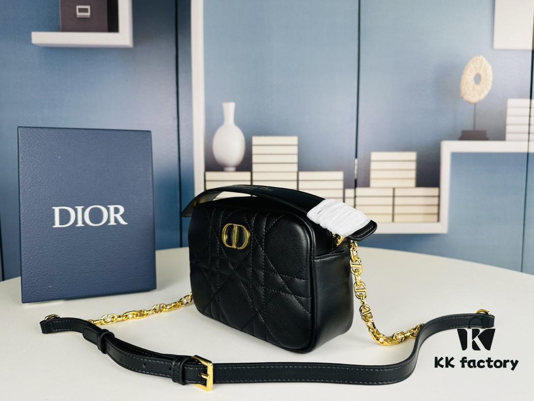 69309a886e68136f4d9aac70 Dior Caro Top Handle Camera Bag in Black Calfskin, Small Size, from Spring-Summer 2024 Ready-to-Wear Collection