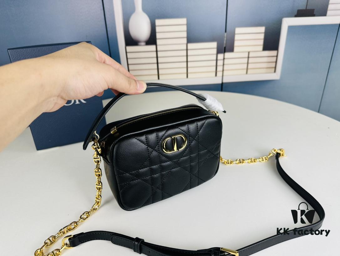 69309a8a6e68136f4d9aac73 Dior Caro Top Handle Camera Bag in Black Calfskin, Small Size, from Spring-Summer 2024 Ready-to-Wear Collection
