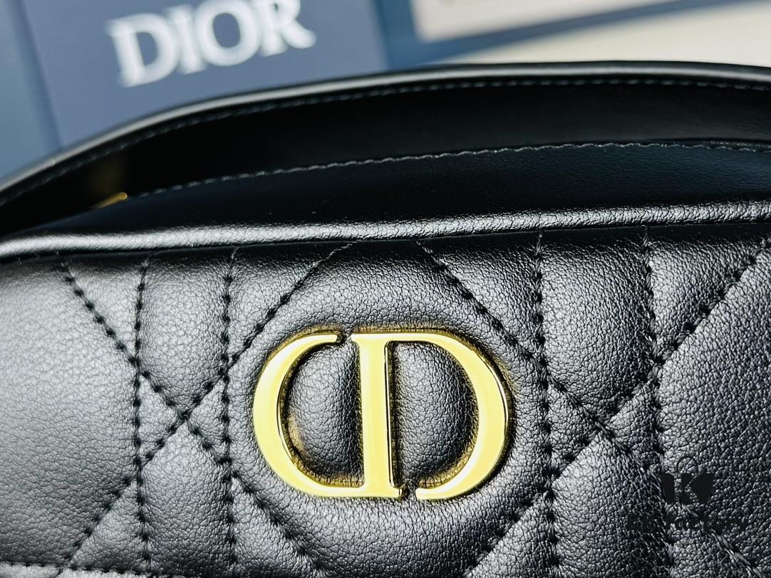 69309a8b6e68136f4d9aac75 Dior Caro Top Handle Camera Bag in Black Calfskin, Small Size, from Spring-Summer 2024 Ready-to-Wear Collection