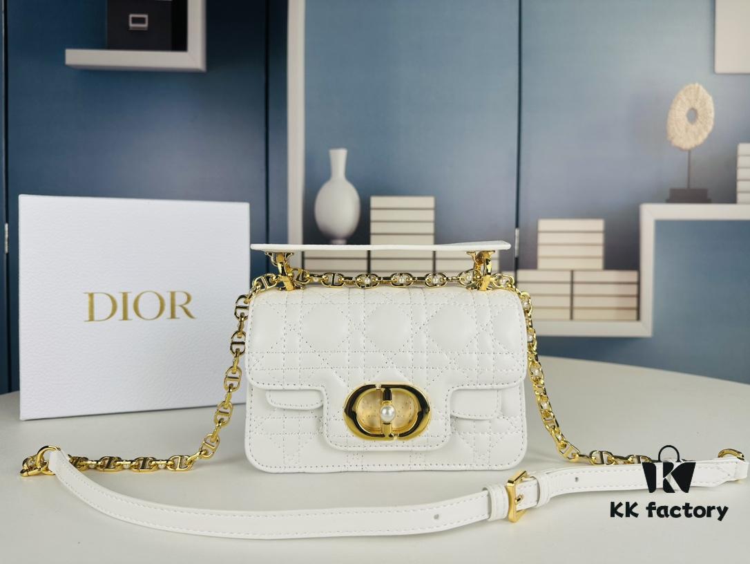 69309a906e68136f4d9aac81 Dior Jolie Small Handbag (with Box) – Black Calfskin with Cannage Stitching and CD Closure