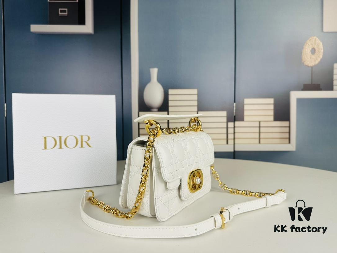 69309a926e68136f4d9aac83 Dior Jolie Small Handbag (with Box) – Black Calfskin with Cannage Stitching and CD Closure