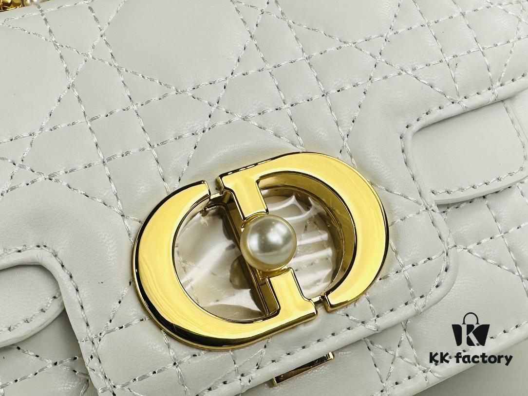 69309a946e68136f4d9aac87 Dior Jolie Small Handbag (with Box) – Black Calfskin with Cannage Stitching and CD Closure