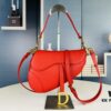 Large Size ♥️ Dior Saddle Bag, Vintage Pattern, Thin Strap, Palm Texture Series [Includes Retail Box 🎁]