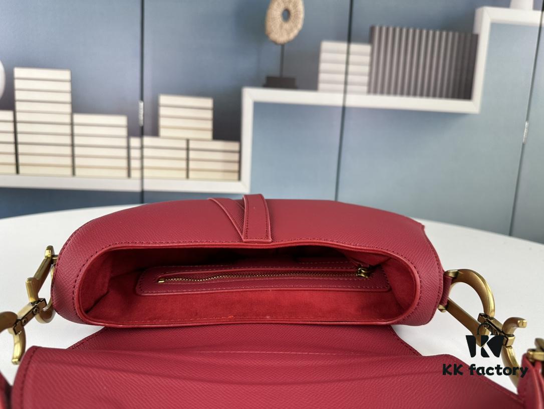 Large Size ♥️ Dior Saddle Bag, Vintage Pattern, Thin Strap, Palm Texture Series [Includes Retail Box 🎁]