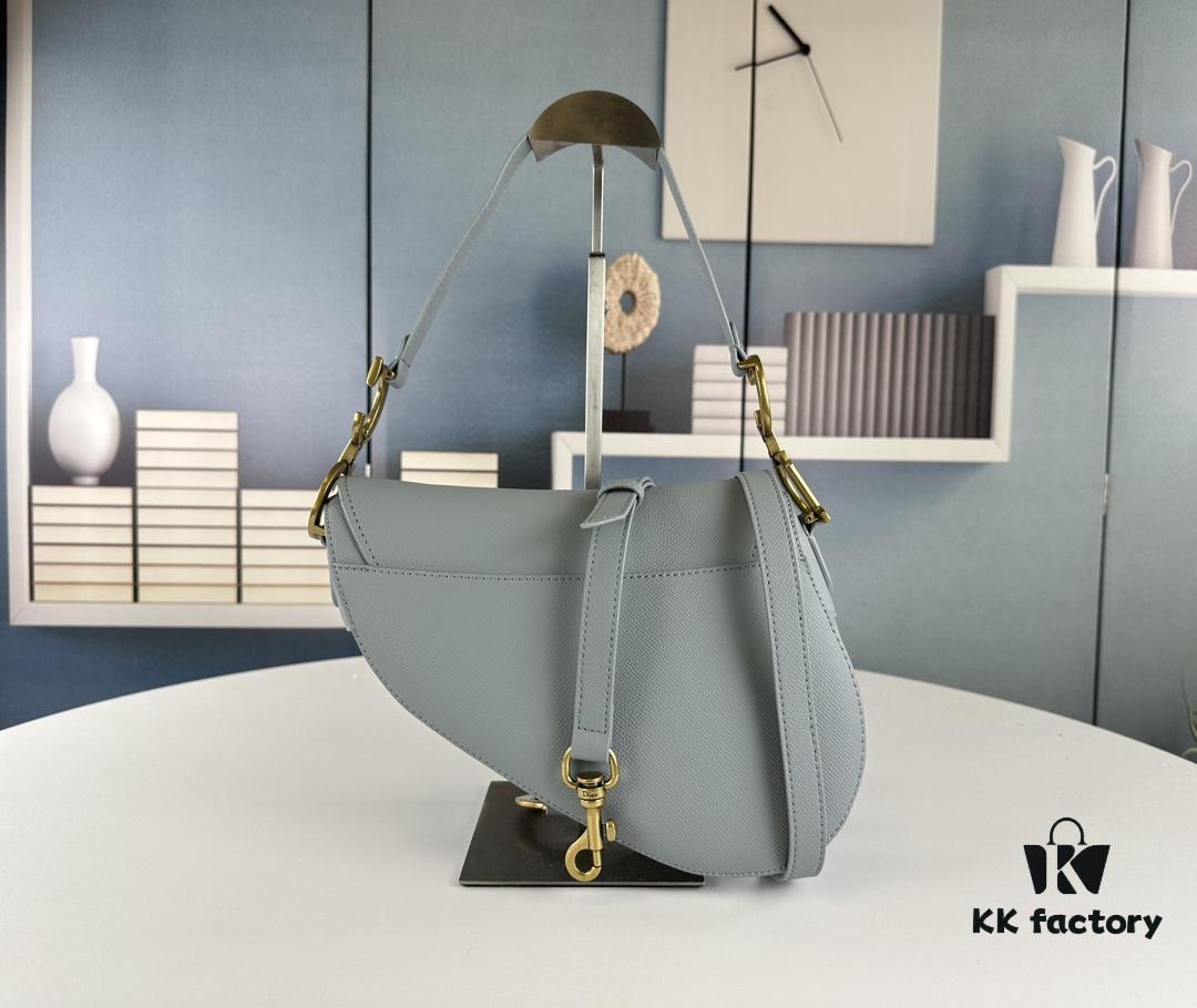 Large Size ♥️ Dior Saddle Bag, Vintage Pattern, Thin Strap, Palm Texture Series [Includes Retail Box 🎁]