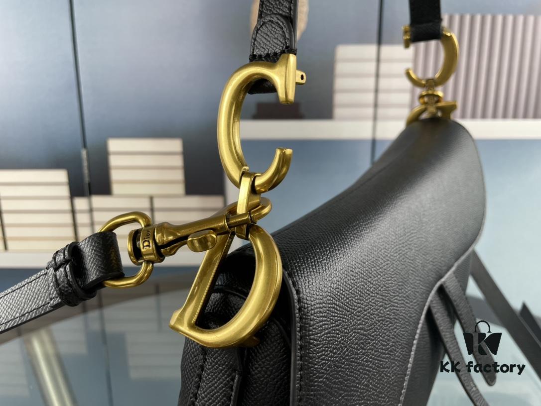 Large Size ♥️ Dior Saddle Bag, Vintage Pattern, Thin Strap, Palm Grain Series [Includes Retail Box 🎁]