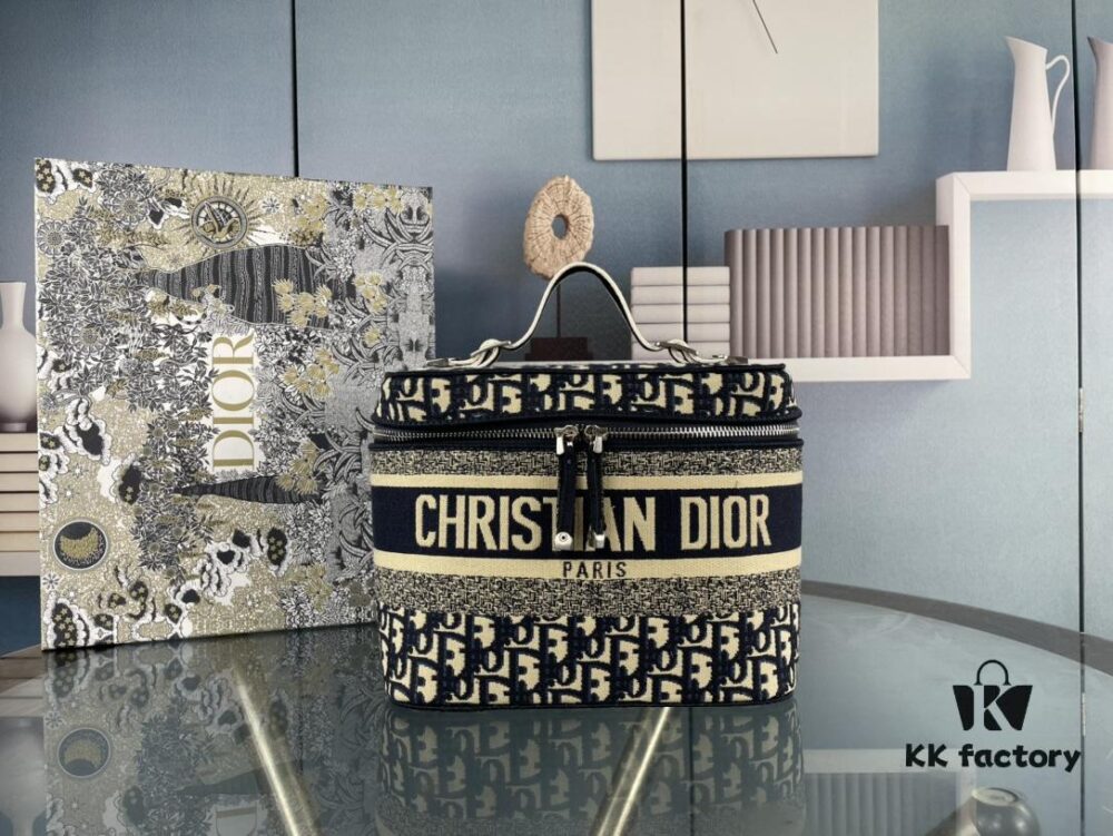 69309af26e68136f4d9aad45 Dior DIOR Vintage Pattern Embroidered Hottest Makeup Pouch - Extra Large Capacity, Can Hold a Lot of Items, Essential for Travel
