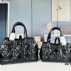 69309af76e68136f4d9aad4c Dior Toujours Small Bag in Black Calfskin with Cannage Stitching