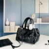 69309af86e68136f4d9aad4e Dior Toujours Small Bag in Black Calfskin with Cannage Stitching