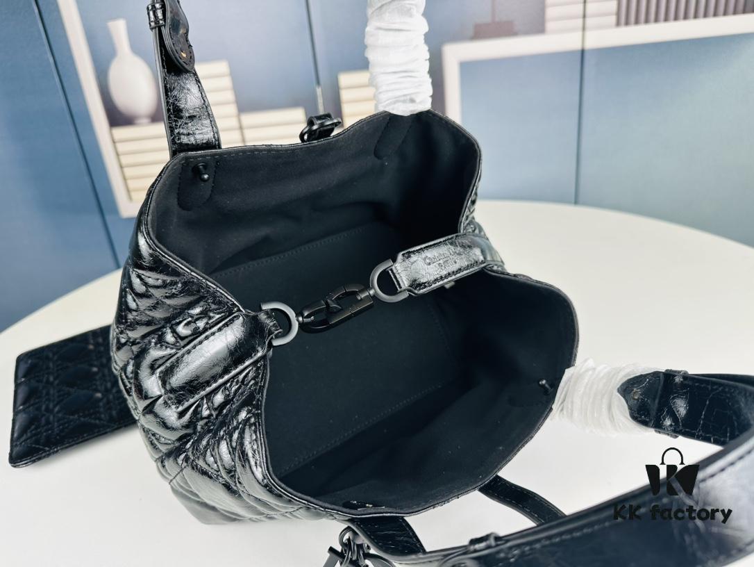 69309afc6e68136f4d9aad54 Dior Toujours Small Bag in Black Calfskin with Cannage Stitching