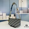 69309b036e68136f4d9aad62 New Diorstar Hobo Chain Bag in Black Crinkled Calfskin with Cannage Stitching