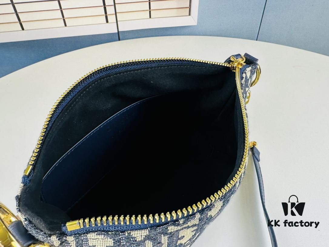 69309b066e68136f4d9aad68 New Diorstar Hobo Chain Bag in Black Crinkled Calfskin with Cannage Stitching