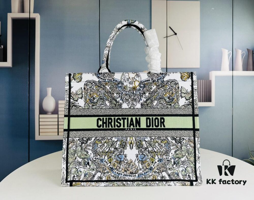 69309b956e68136f4d9aae77 Embroidered Large Di0r Book Tote