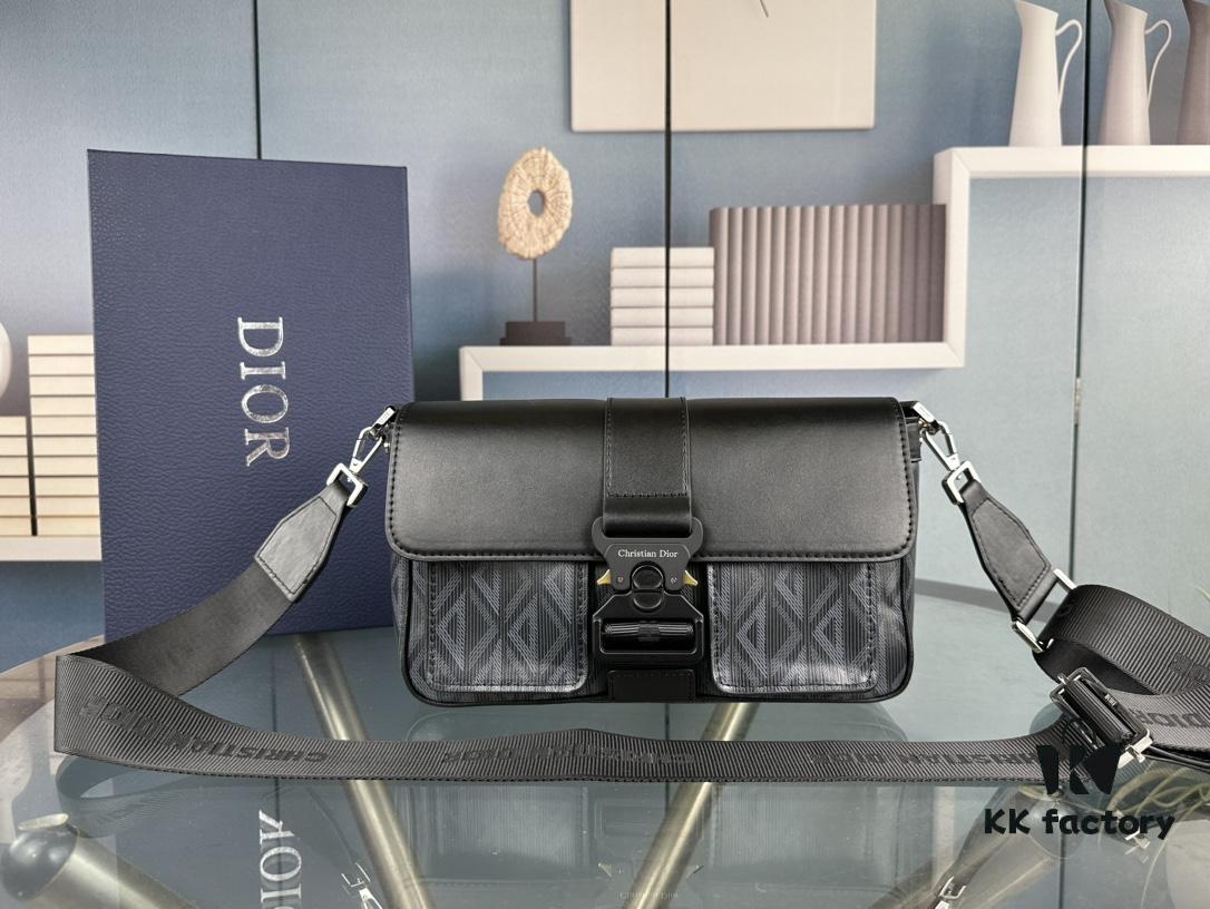 69309bf36e68136f4d9aaf3b Top-Grade Original Dior Grey Black Hit the Road Shoulder Bag