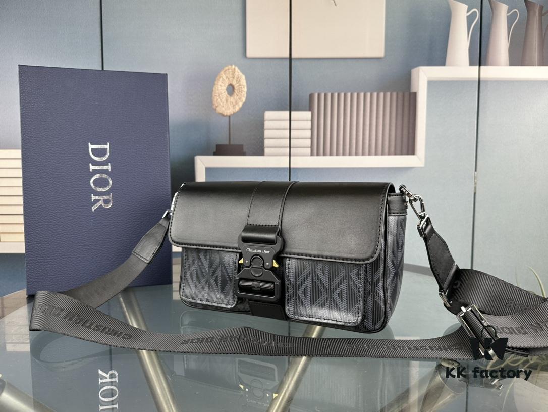 69309bf36e68136f4d9aaf3c Top-Grade Original Dior Grey Black Hit the Road Shoulder Bag