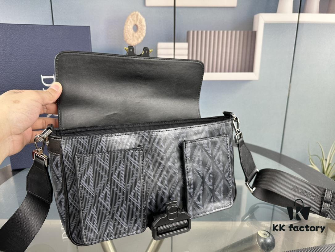 69309bf46e68136f4d9aaf3e Top-Grade Original Dior Grey Black Hit the Road Shoulder Bag