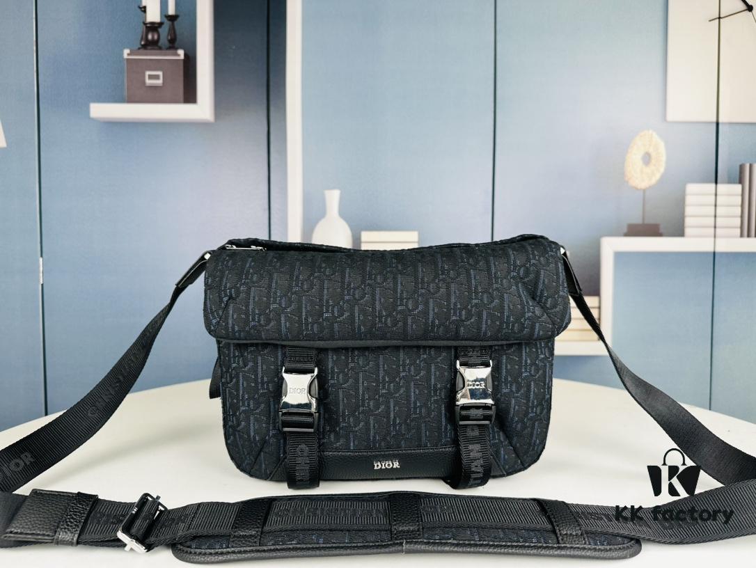 69309c086e68136f4d9aaf67 Dior Explorer Bag in Black Jacquard with Oblique Pattern, Model No. 9012