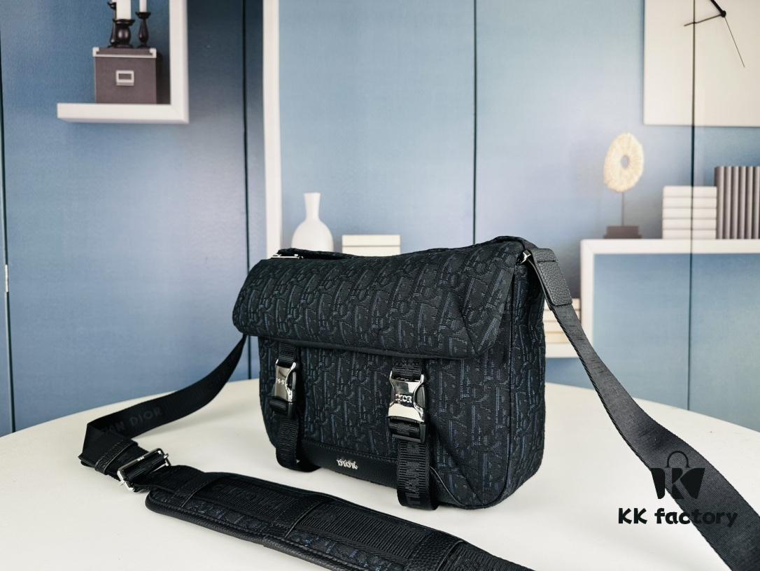 69309c096e68136f4d9aaf6c Dior Explorer Bag in Black Jacquard with Oblique Pattern, Model No. 9012