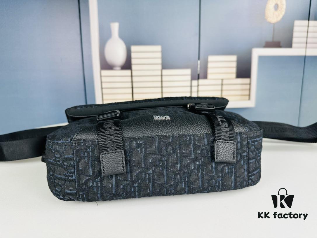 69309c096e68136f4d9aaf6d Dior Explorer Bag in Black Jacquard with Oblique Pattern, Model No. 9012
