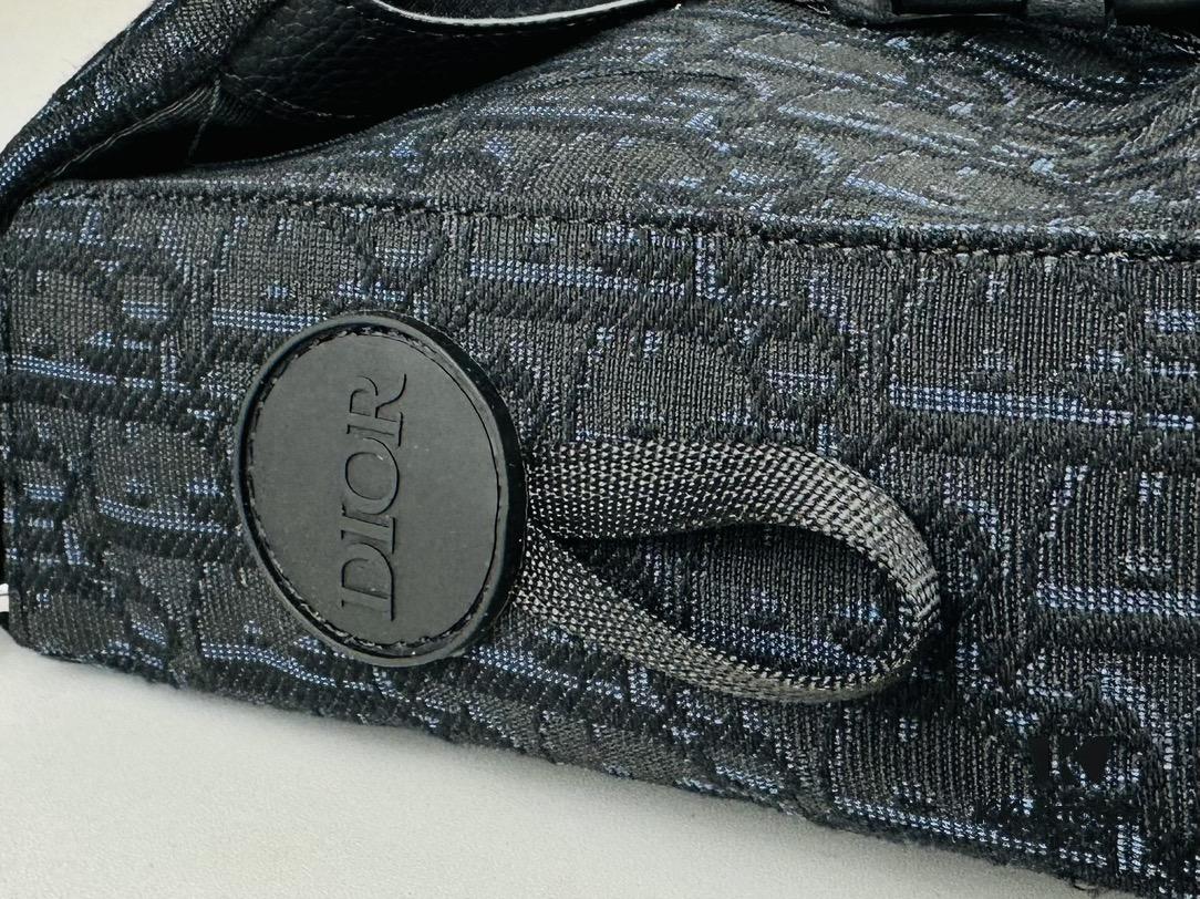 69309c0a6e68136f4d9aaf70 Dior Explorer Bag in Black Jacquard with Oblique Pattern, Model No. 9012