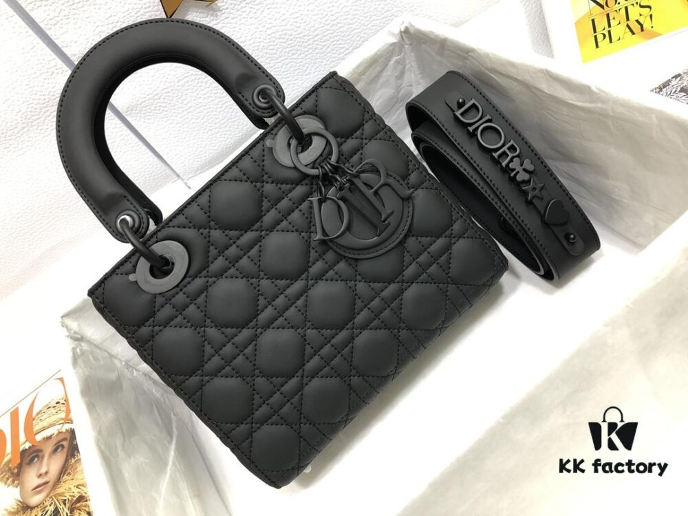 69309c526e68136f4d9ab00d Lady Dior My Four-Compartment Matte Cannage Badge Bag