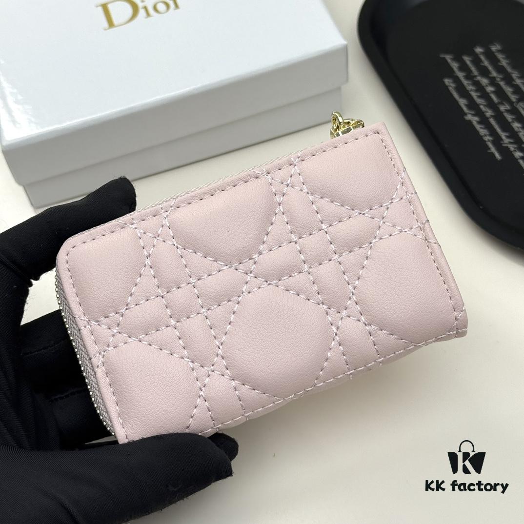 Dior 4778 Small Leather Pouch in Black and Pink
