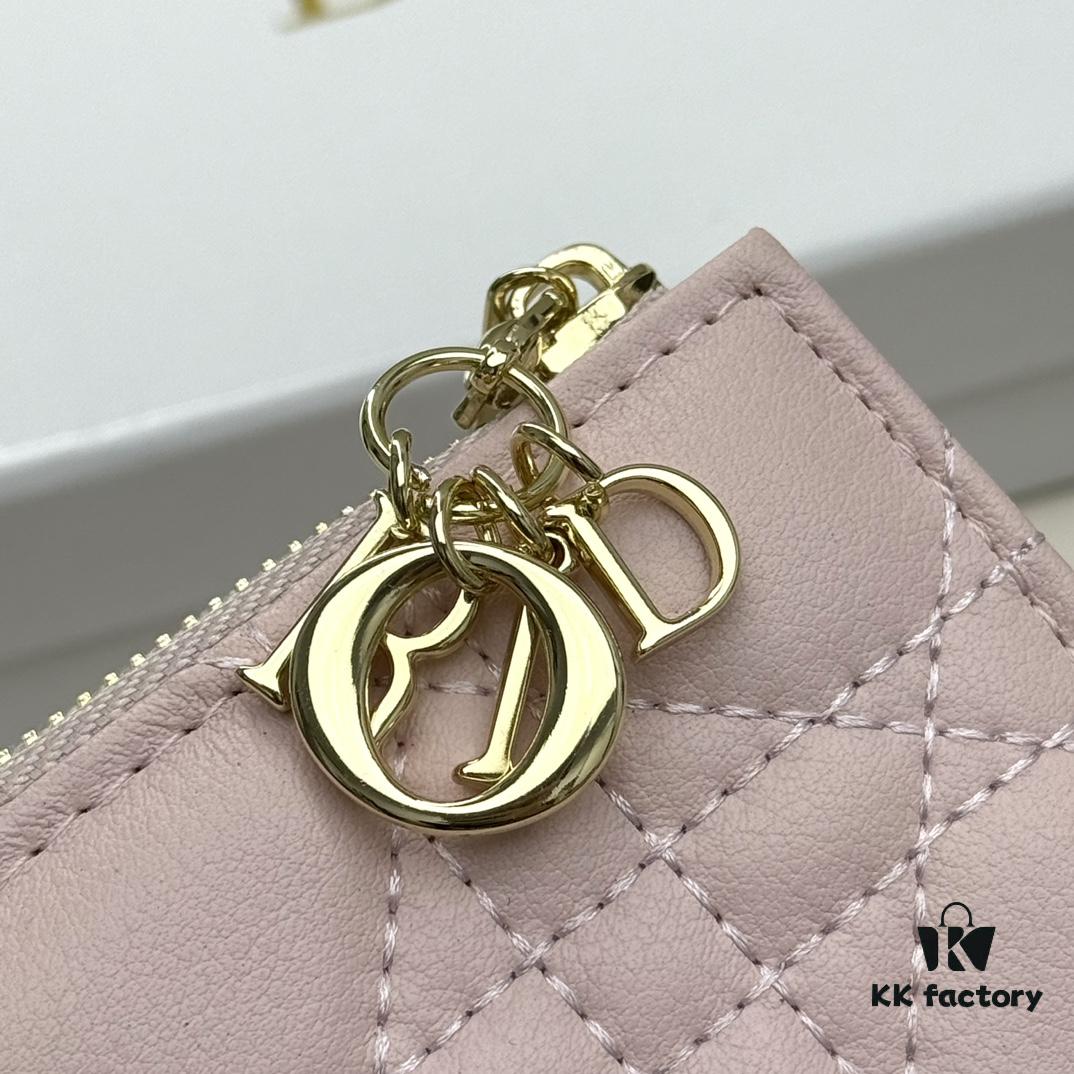 Dior 4778 Small Leather Pouch in Black and Pink