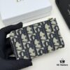 69309cb26e68136f4d9ab0ae Dior 4779 Black and Burgundy Oblique Jacquard Canvas Wallet