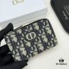 69309cb36e68136f4d9ab0b0 Dior 4779 Black and Burgundy Oblique Jacquard Canvas Wallet