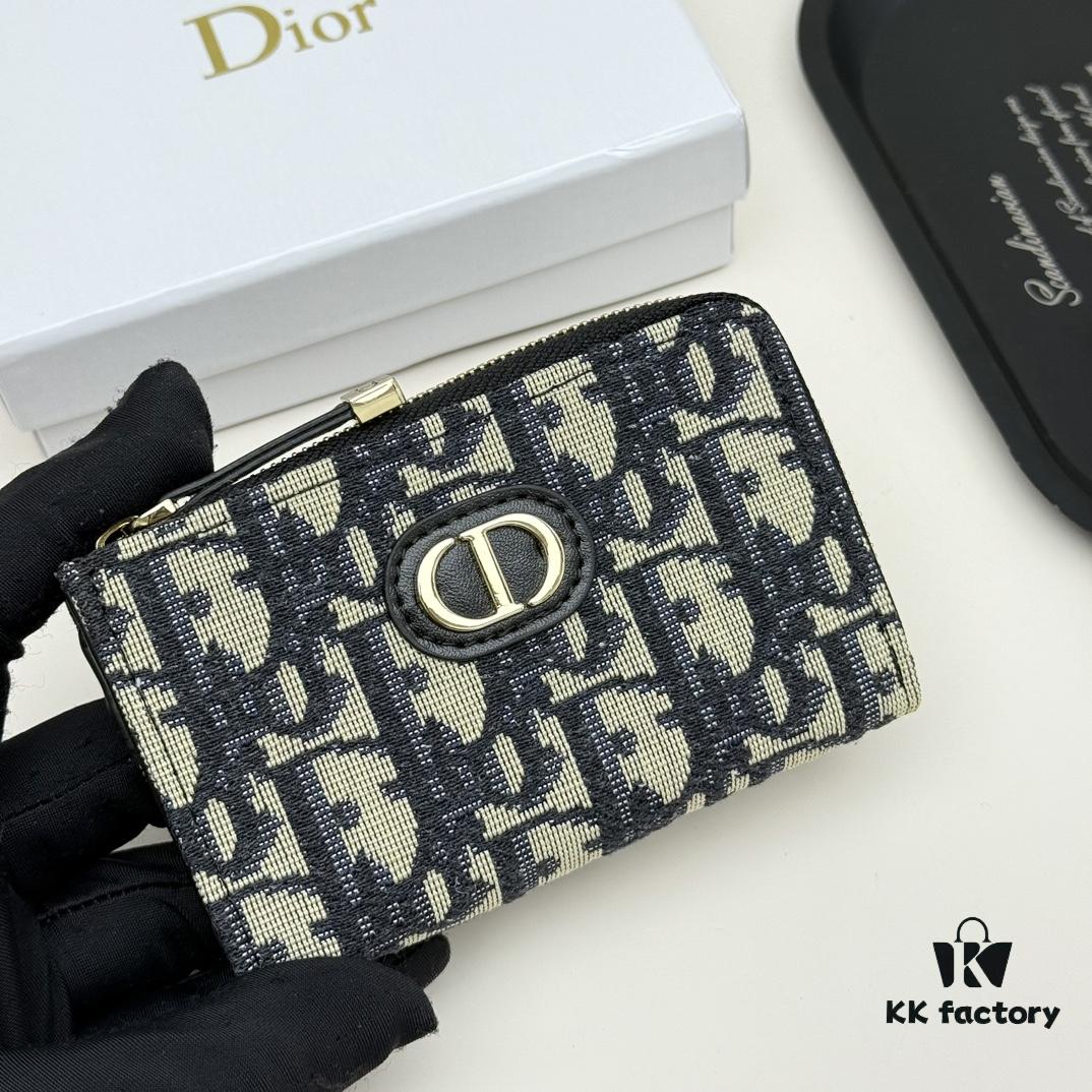 69309cb36e68136f4d9ab0b0 Dior 4779 Black and Burgundy Oblique Jacquard Canvas Wallet