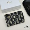 69309cb36e68136f4d9ab0b1 Dior 4779 Black and Burgundy Oblique Jacquard Canvas Wallet
