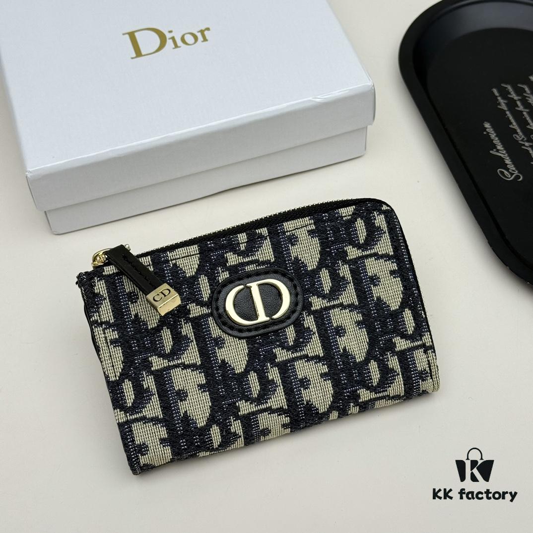 69309cb36e68136f4d9ab0b1 Dior 4779 Black and Burgundy Oblique Jacquard Canvas Wallet