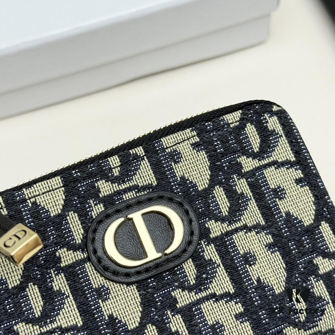 69309cb46e68136f4d9ab0b3 Dior 4779 Black and Burgundy Oblique Jacquard Canvas Wallet