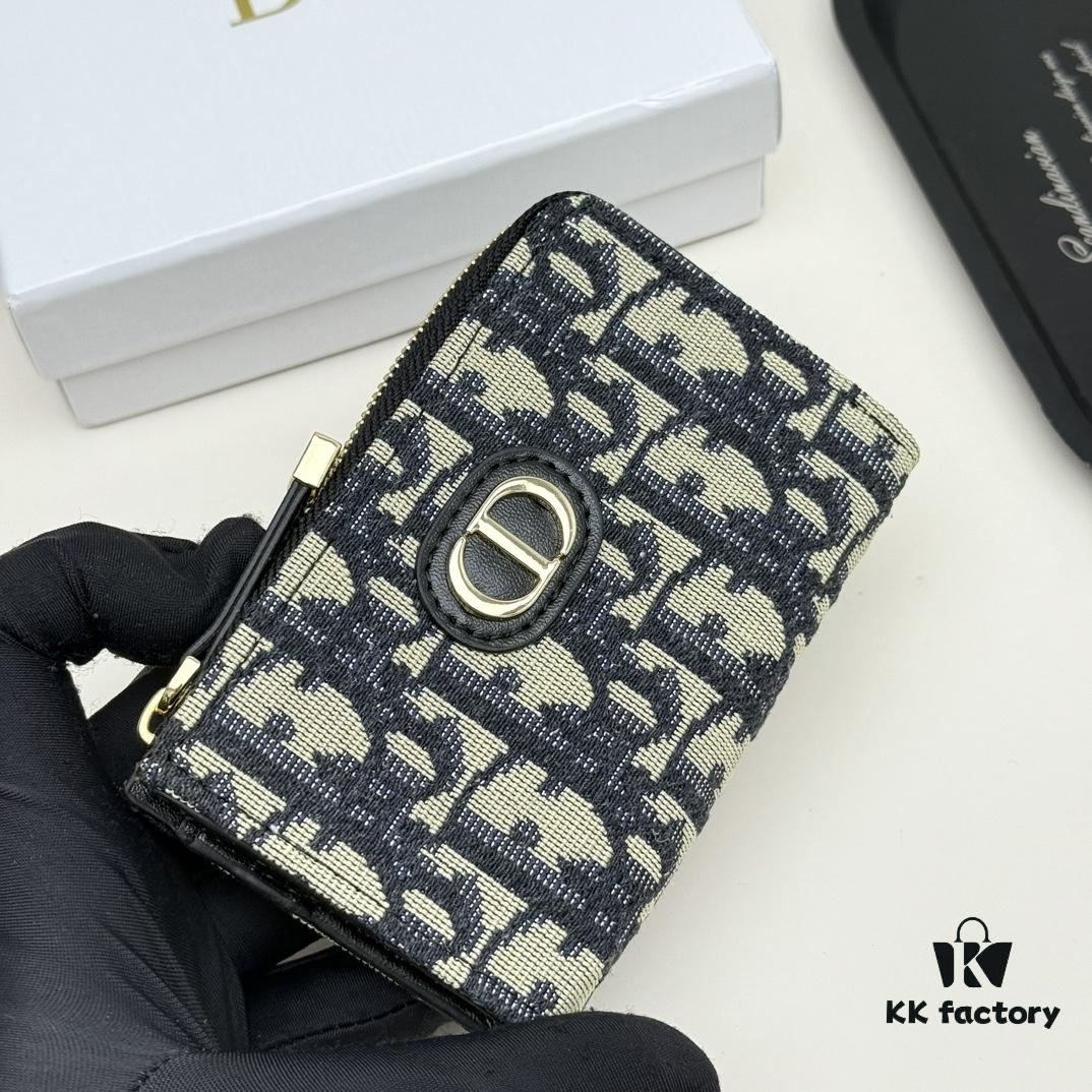 69309cb46e68136f4d9ab0b7 Dior 4779 Black and Burgundy Oblique Jacquard Canvas Wallet