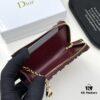 69309cb86e68136f4d9ab0bd Dior 4779 Black and Burgundy Oblique Jacquard Canvas Wallet with Blue Calfskin Details
