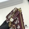 69309cb86e68136f4d9ab0be Dior 4779 Black and Burgundy Oblique Jacquard Canvas Wallet with Blue Calfskin Details