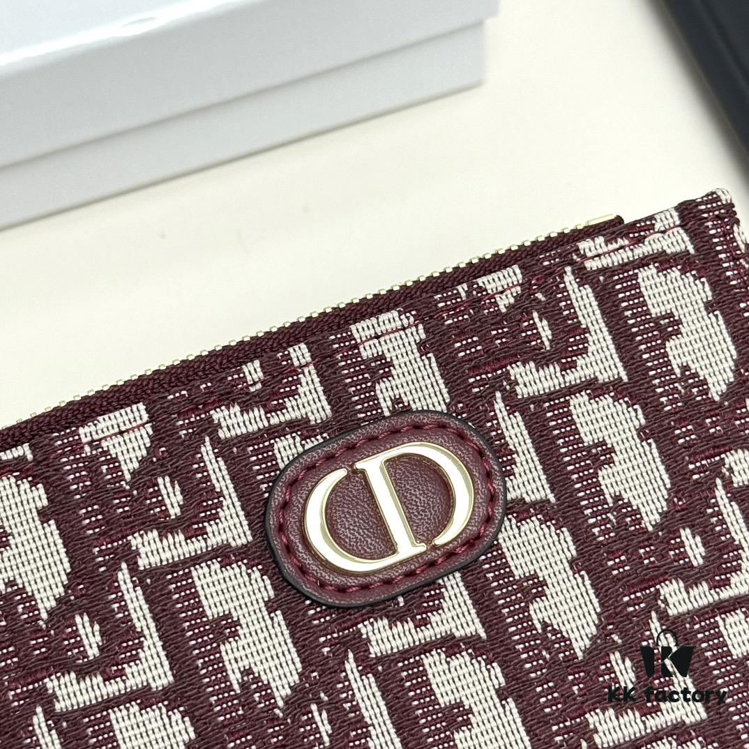 Dior 796 Black and Burgundy Mini Wallet