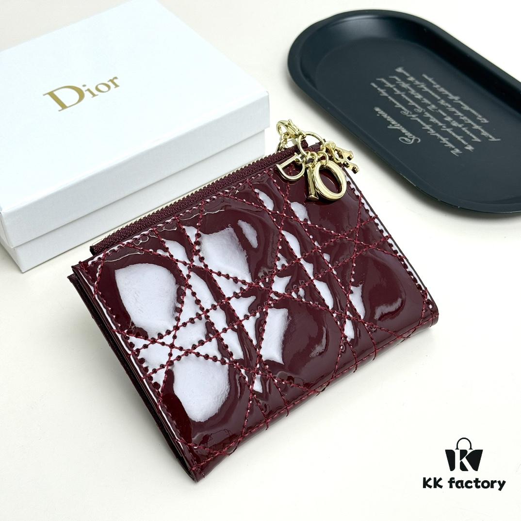 69309cc56e68136f4d9ab0d9 Dior 797 Black and Burgundy Small Leather Wallet