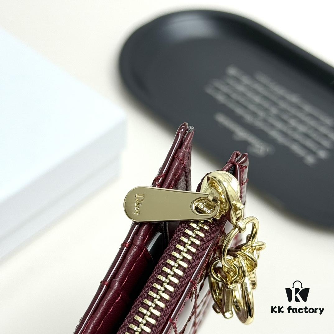69309cc76e68136f4d9ab0dc Dior 797 Black and Burgundy Small Leather Wallet