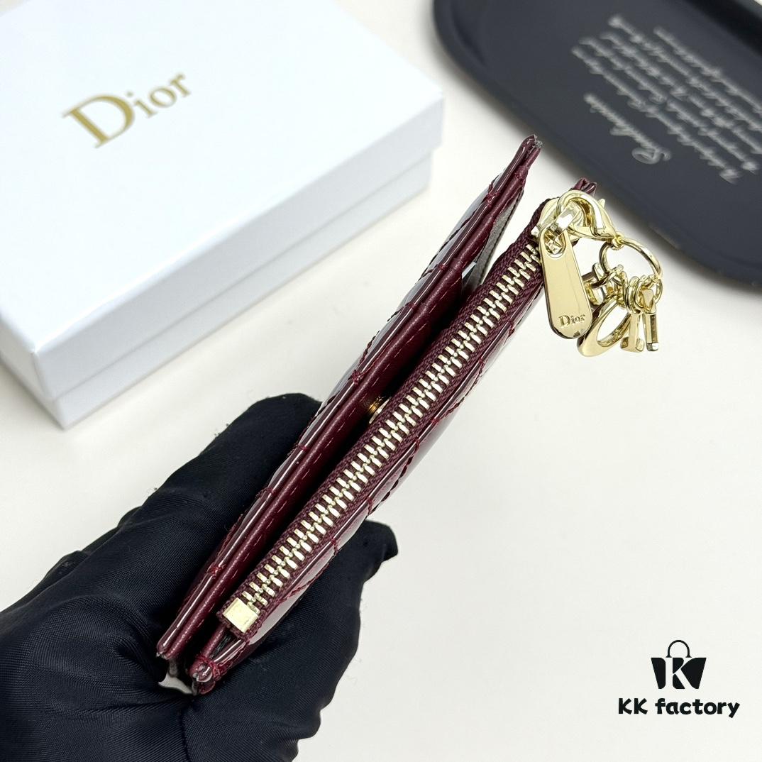 69309cc76e68136f4d9ab0de Dior 797 Black and Burgundy Small Leather Wallet