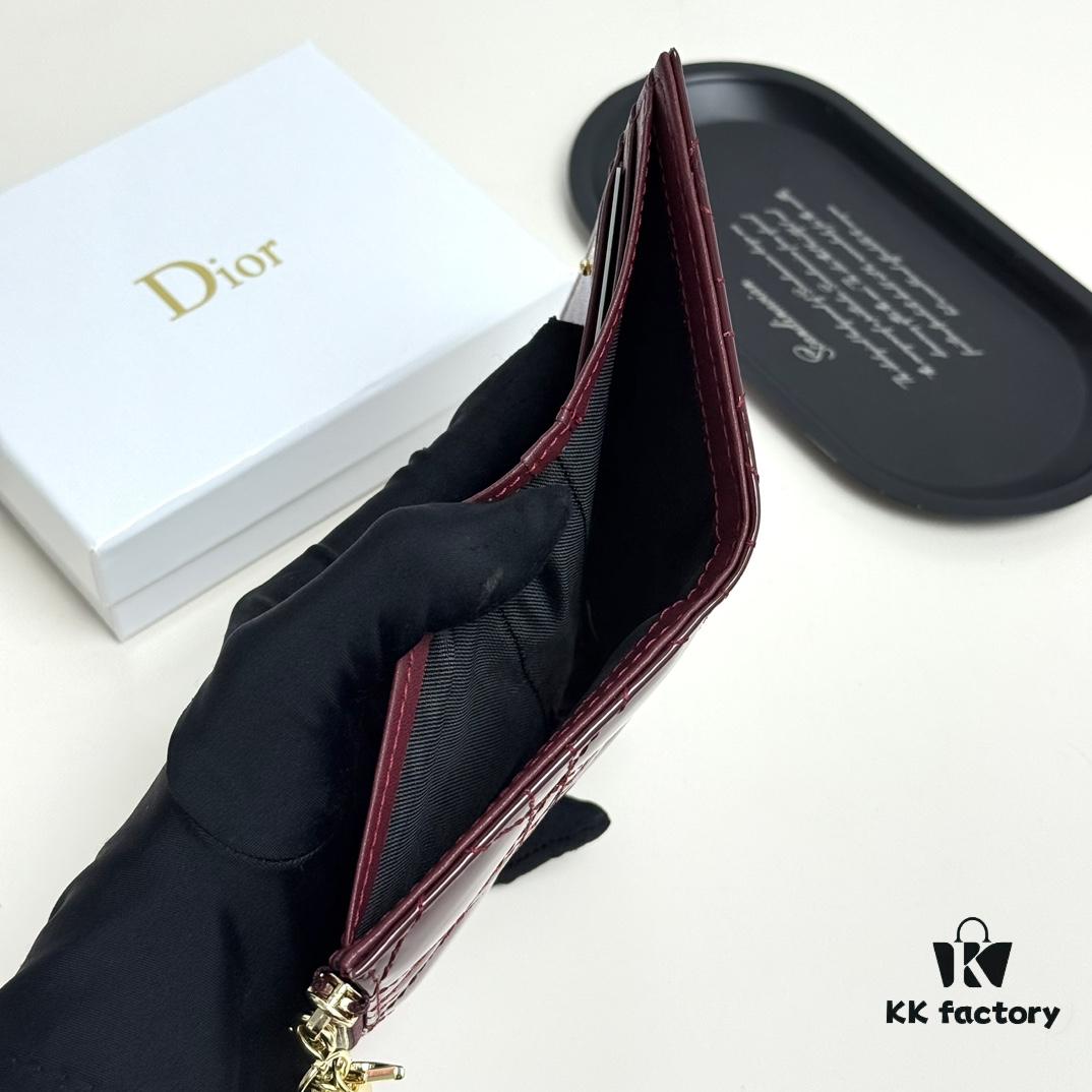 69309cc86e68136f4d9ab0e0 Dior 797 Black and Burgundy Small Leather Wallet