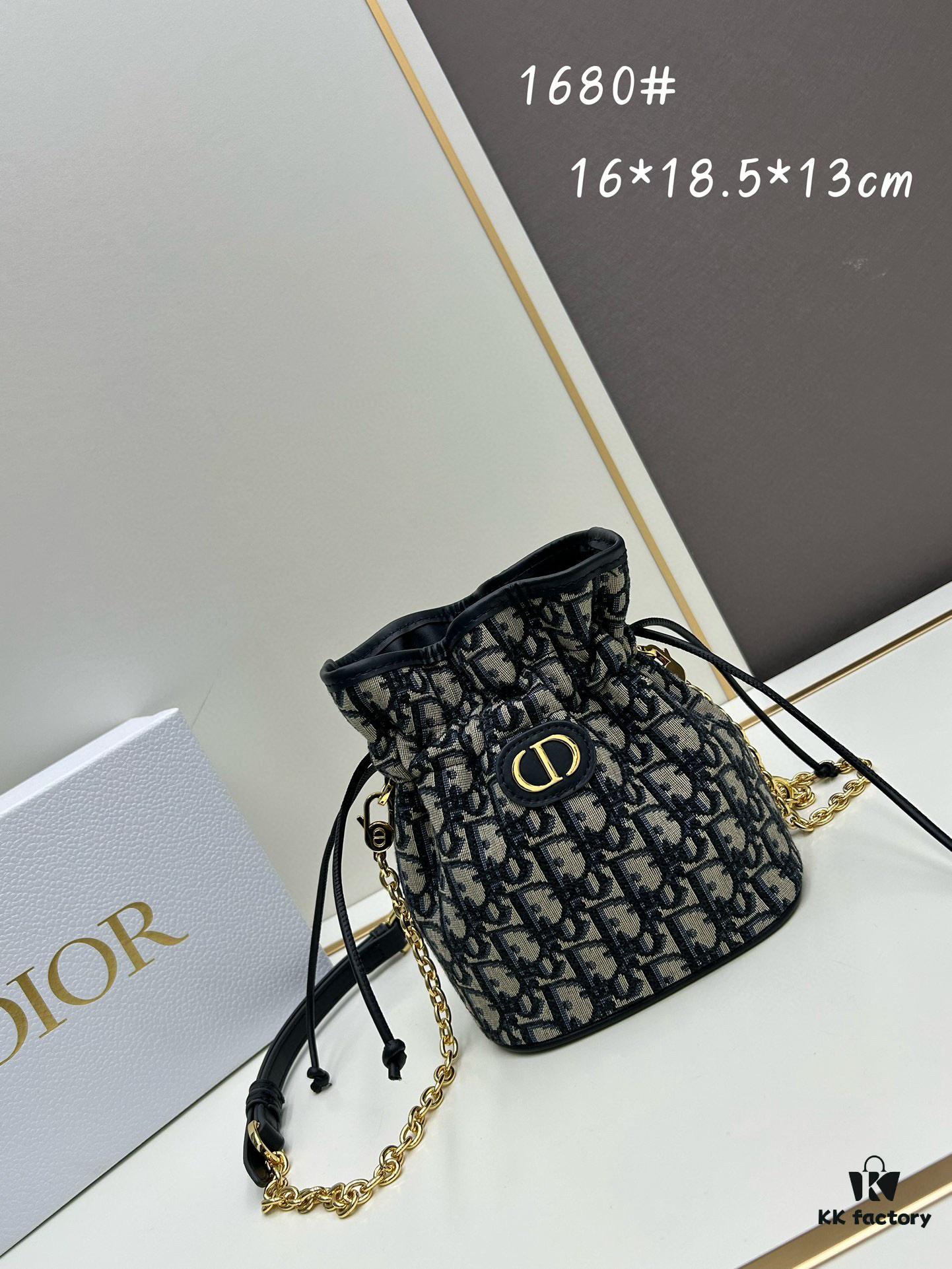 69309ce06e68136f4d9ab106 Dior Jolie Bucket Bag in Black Calfskin with Cannage Stitching, 2025 New Arrival