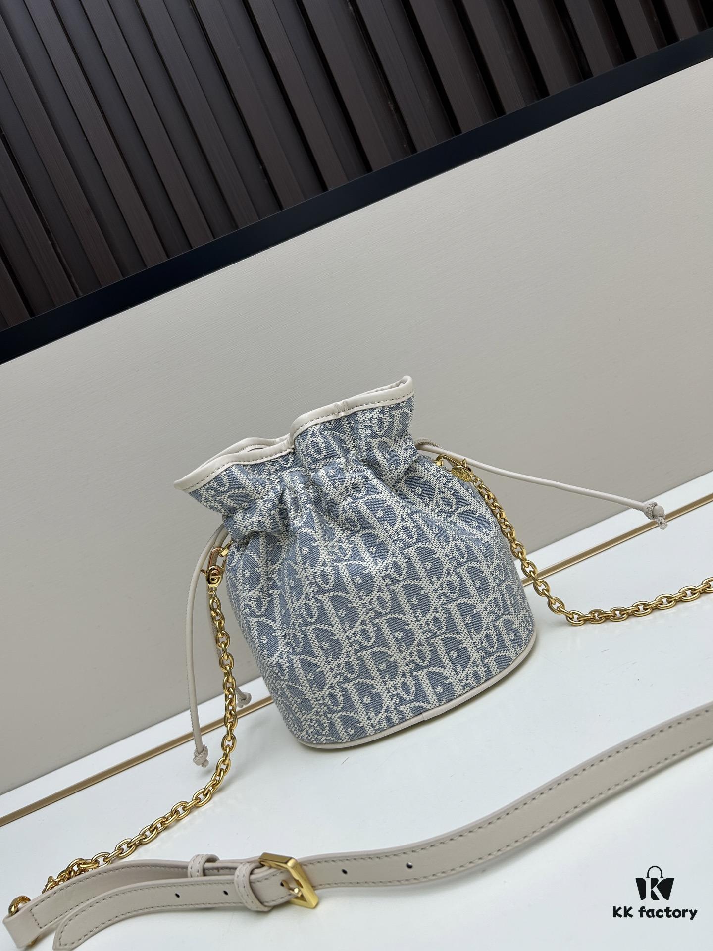 69309ce46e68136f4d9ab10d Dior Jolie Bucket Bag in Black Calfskin with Cannage Stitching, 2025 New Arrival