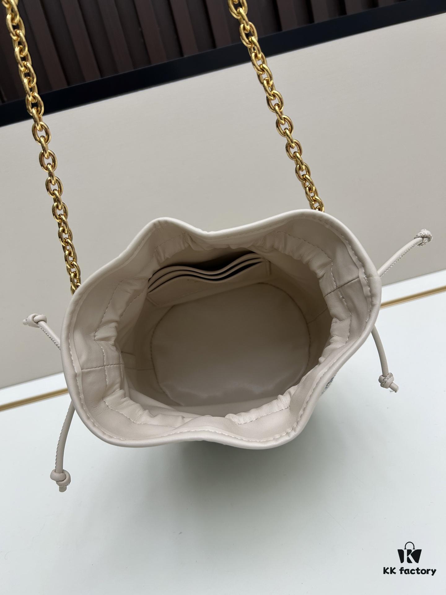 69309ce76e68136f4d9ab111 Dior Jolie Bucket Bag in Black Calfskin with Cannage Stitching, 2025 New Arrival