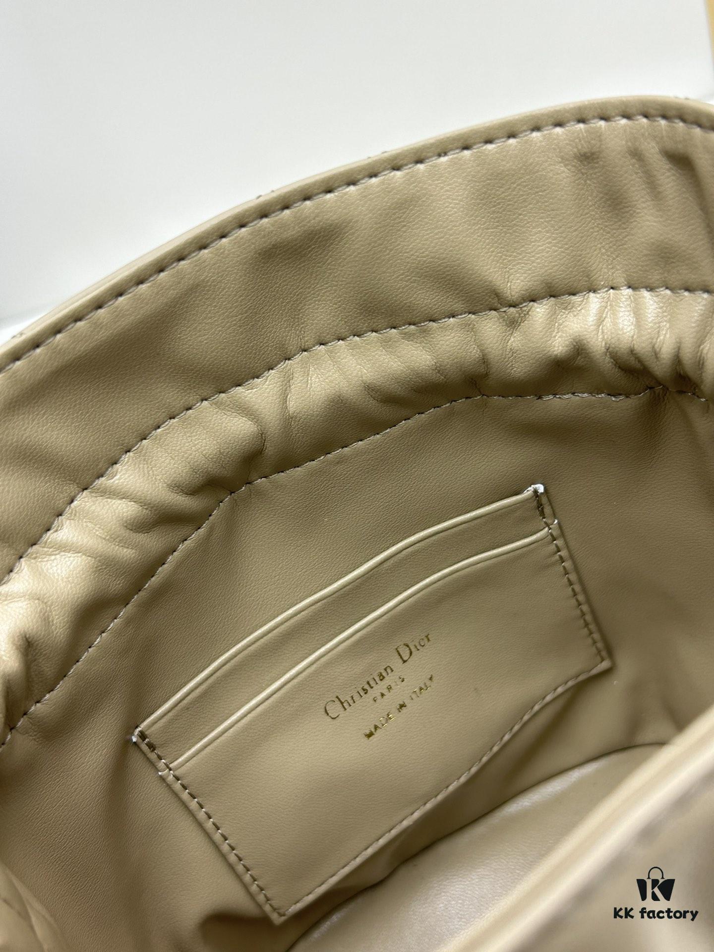 69309cf16e68136f4d9ab123 Dior Jolie Bucket Bag in Black Calfskin with Cannage Stitching, 2025 New Arrival